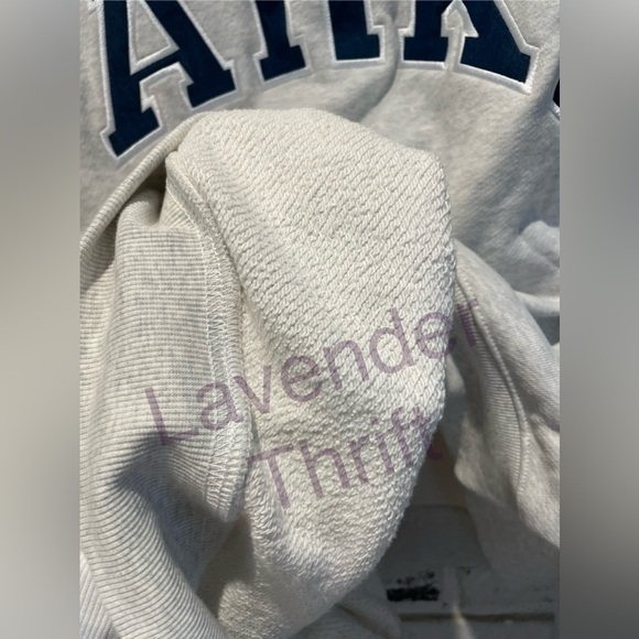 PARKE Back to School Varsity Mockneck Sweatshirt Heather Grey and Denim XXL - Picture 5 of 6